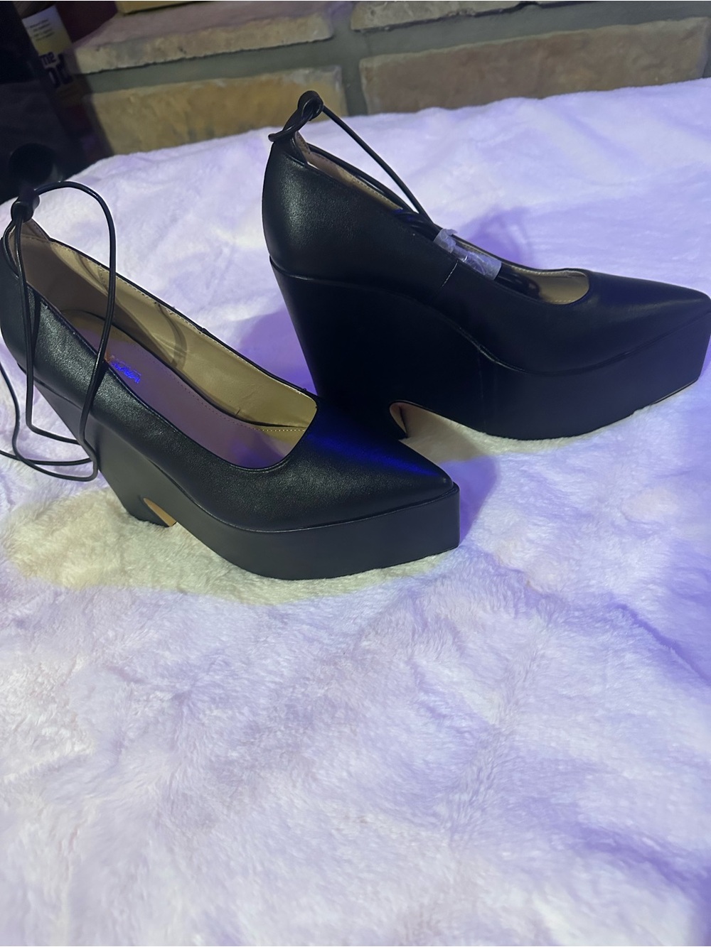 Fashion Nova Black Platform Wedge Pumps - Picture 2 of 8